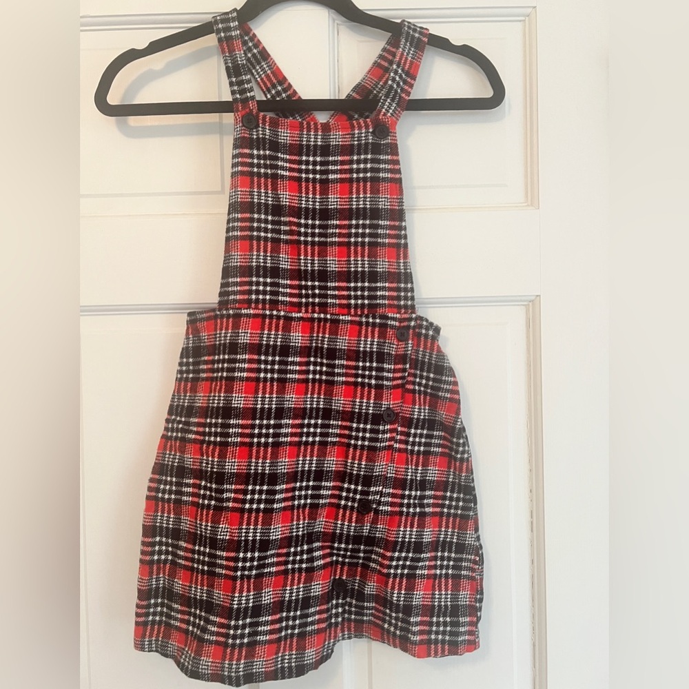 Fabkids Black and Red Plaid Jumper Size Large 10/12
